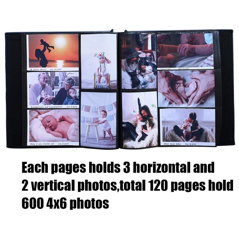 Totocan 4x6 Photo Album 600 Pockets, Extra Large Capacity Picture Album with Vintage Leather Cover, Family, Baby, Wedding Album (Red Brown) - Image 3